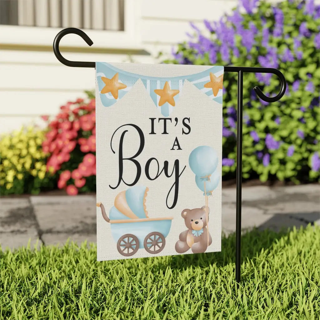It's a Boy Garden Flag | Baby Shower Flag Printify