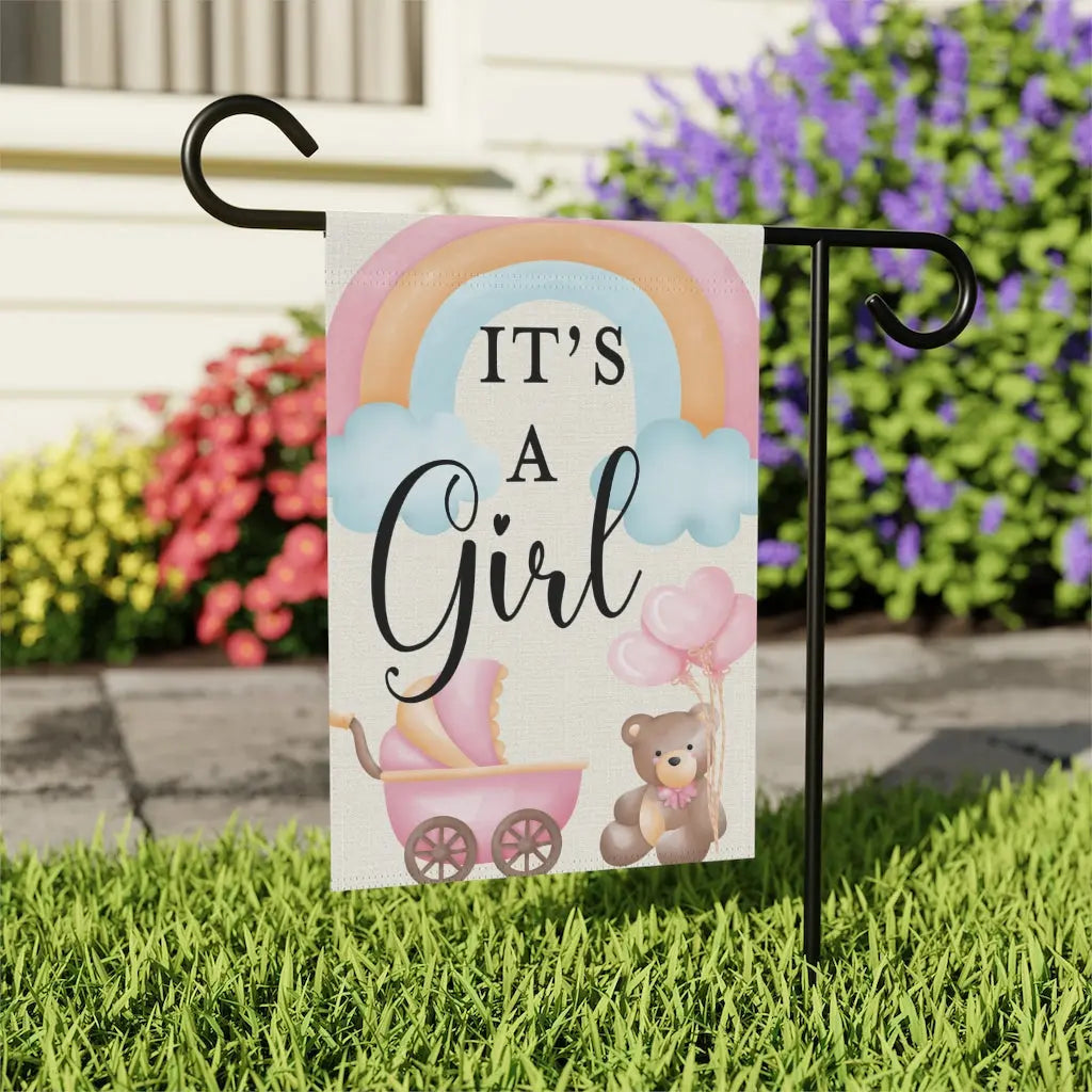 It's a Girl Garden Flag | Baby Shower Flag Printify