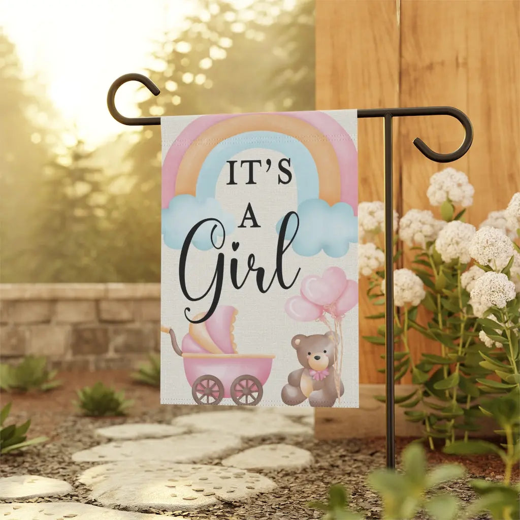 It's a Girl Garden Flag | Baby Shower Flag Printify