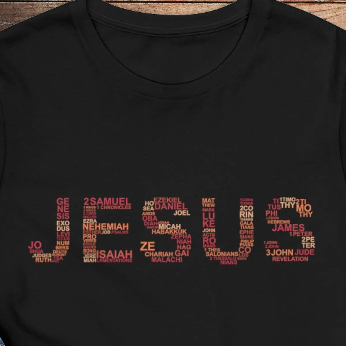 Jesus Books of the Bible Word Art Unisex T-shirt | Father's Day Gift Printify