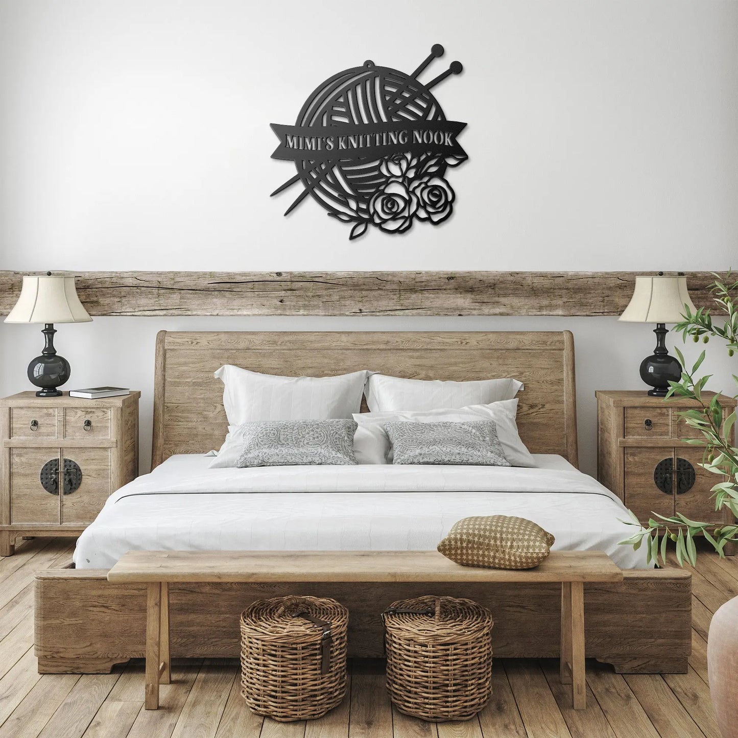 Knitting Nook Metal Sign - Personalized, Mimi, Grandma, Nana, Name Knitting Wall Art, Crochet Decor, Knitter Gift teelaunch