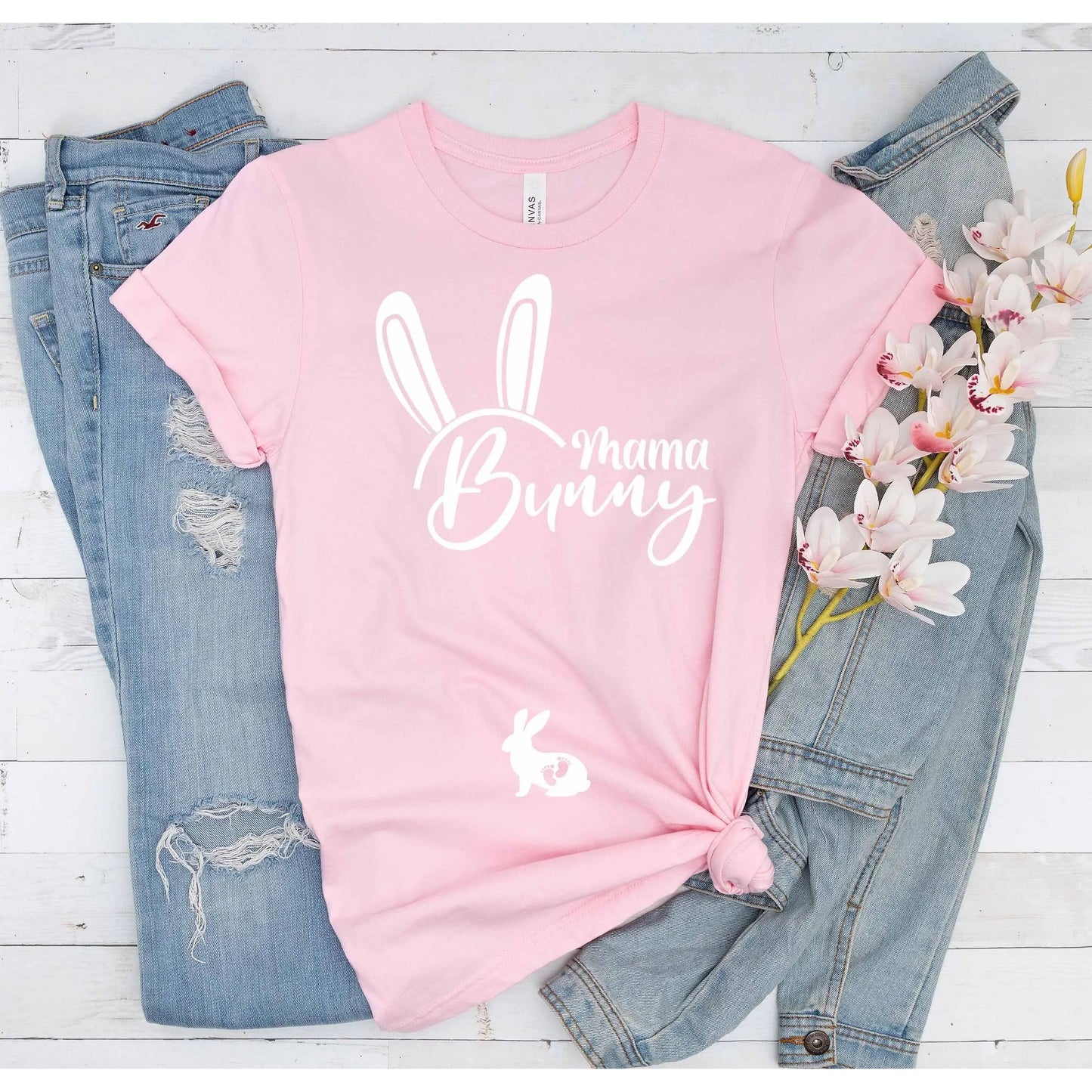 Mama Bunny Baby Bunny Pregnancy Announcement T-shirt, Easter Pregnancy Tee Amazing Faith Designs