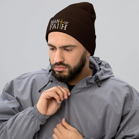 Man of Faith Cuffed Beanie Amazing Faith Designs