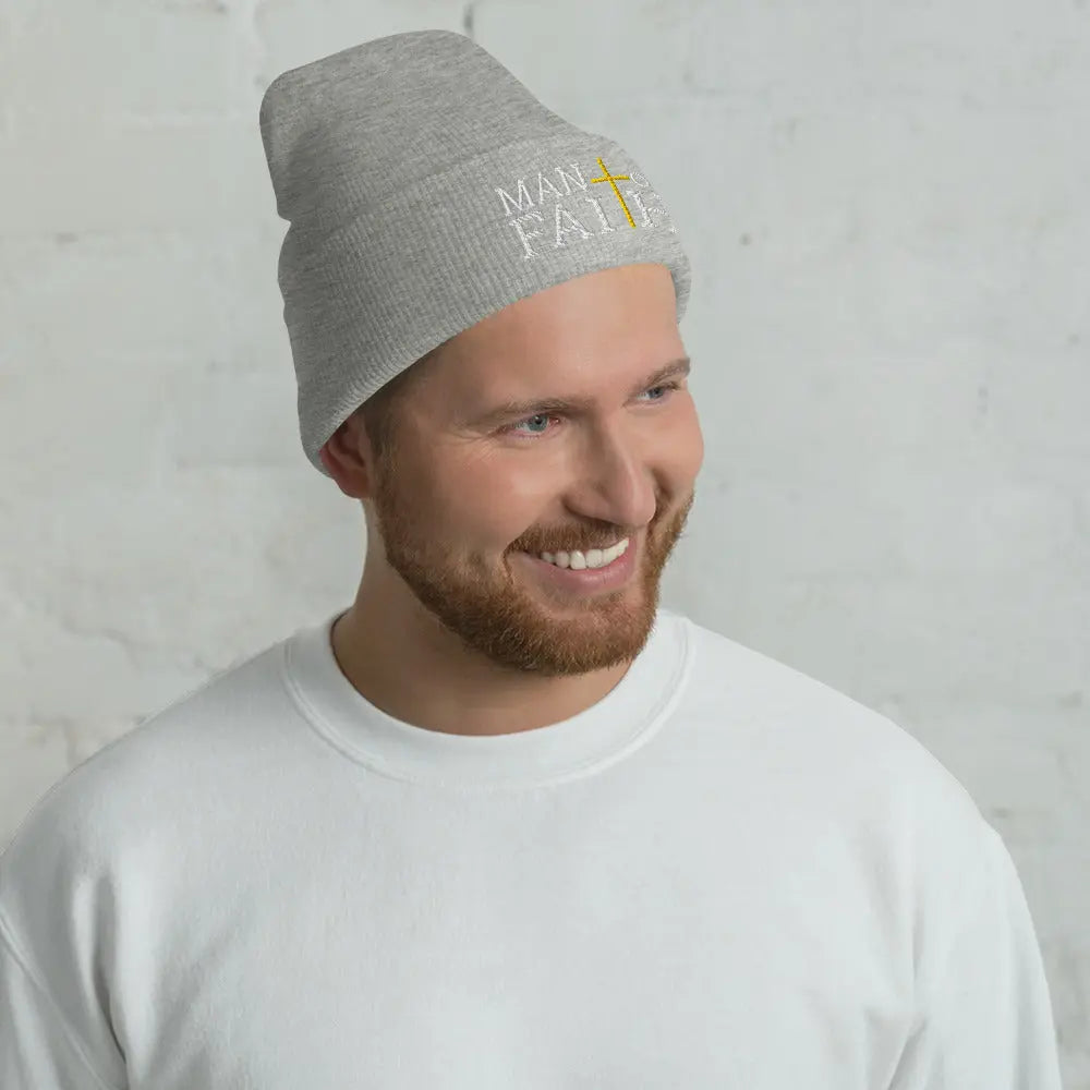 Man of Faith Cuffed Beanie Amazing Faith Designs