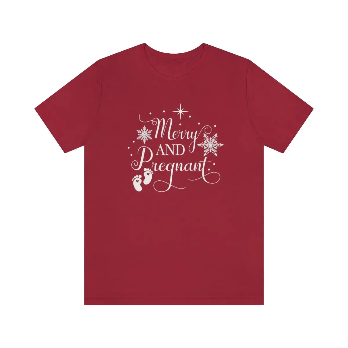 Merry and Pregnant Tee, Christmas Pregnancy Shirt, Pregnancy Announcement Tee, Holiday Maternity Shirt Printify