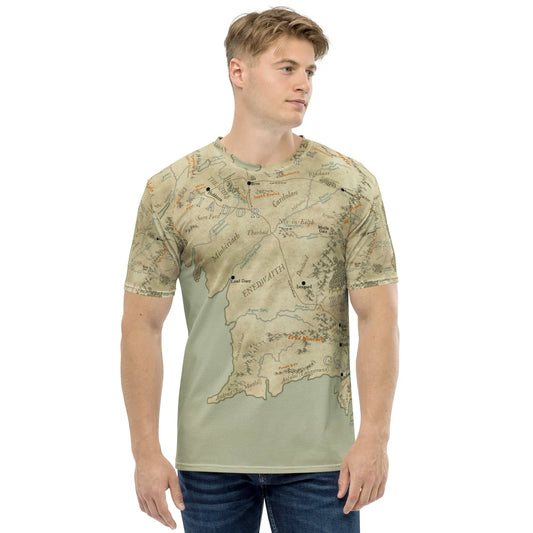 Middle Earth Map Men's t-shirt, Lord of the Rings Map Tshirt Amazing Faith Designs