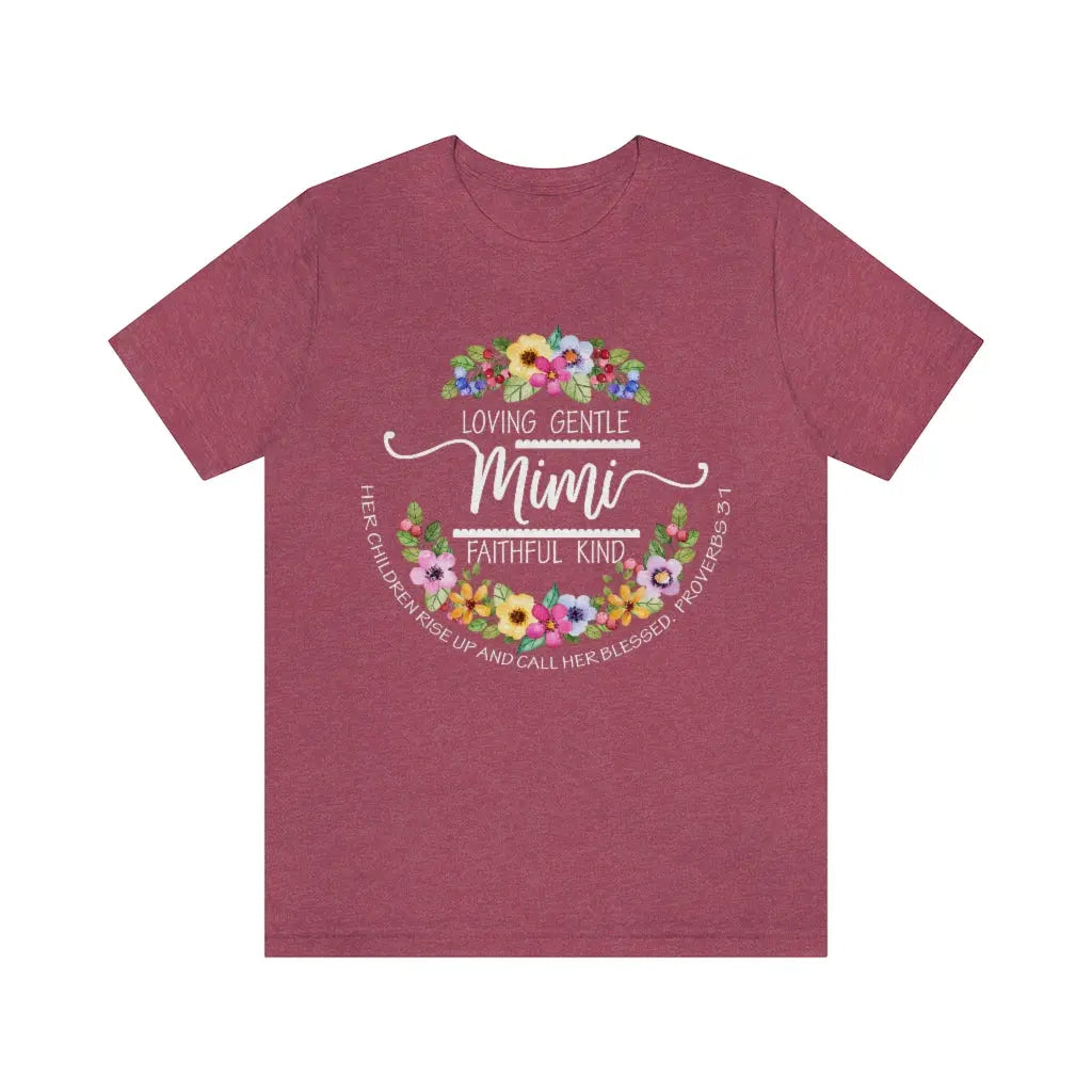Mimi Floral Scripture Jersey Short Sleeve Tee Printify