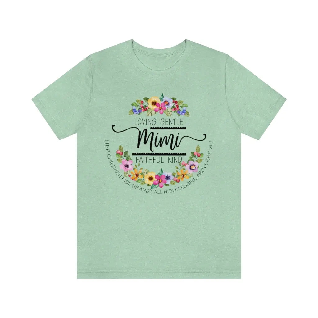 Mimi Floral Scripture Jersey Short Sleeve Tee Printify