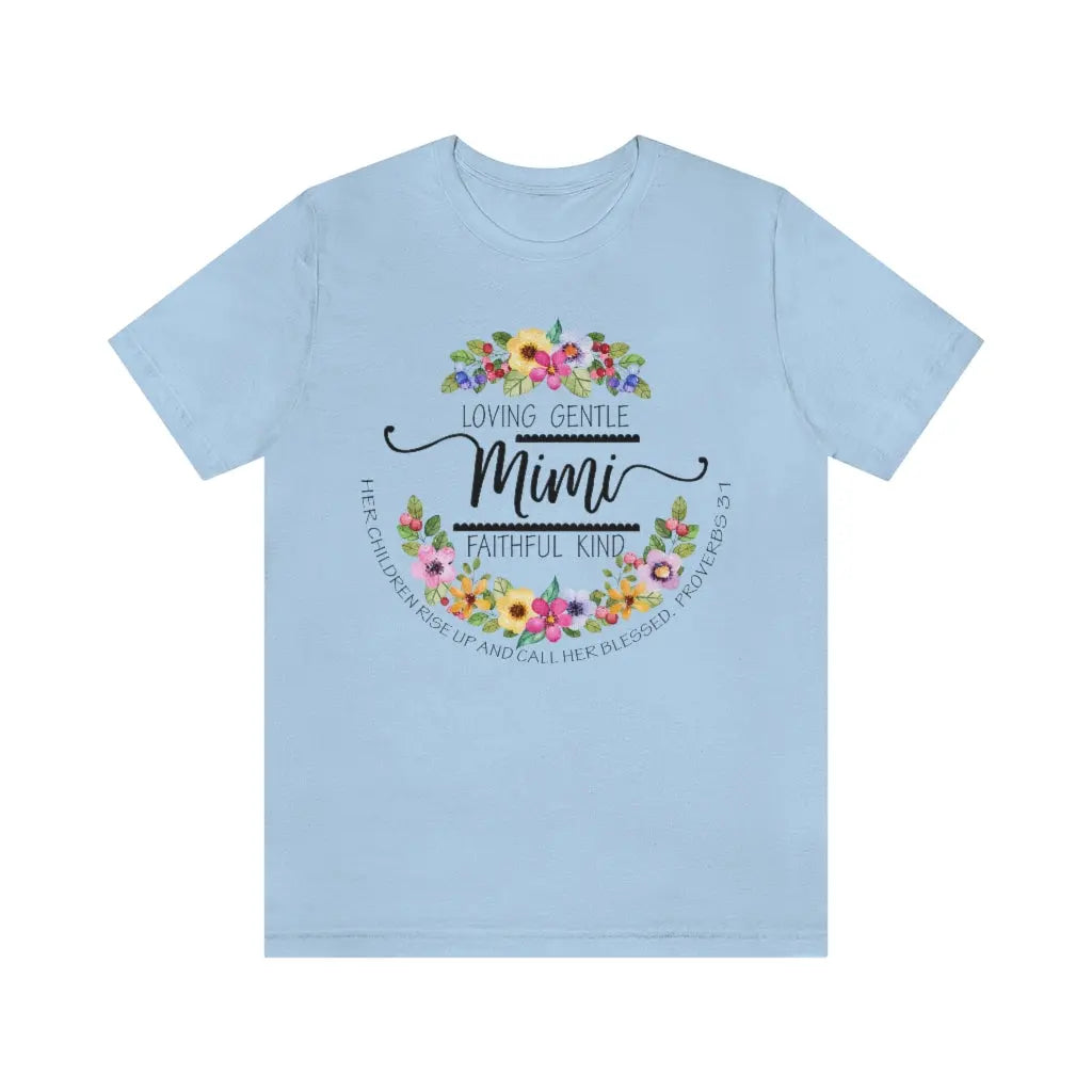 Mimi Floral Scripture Jersey Short Sleeve Tee Printify