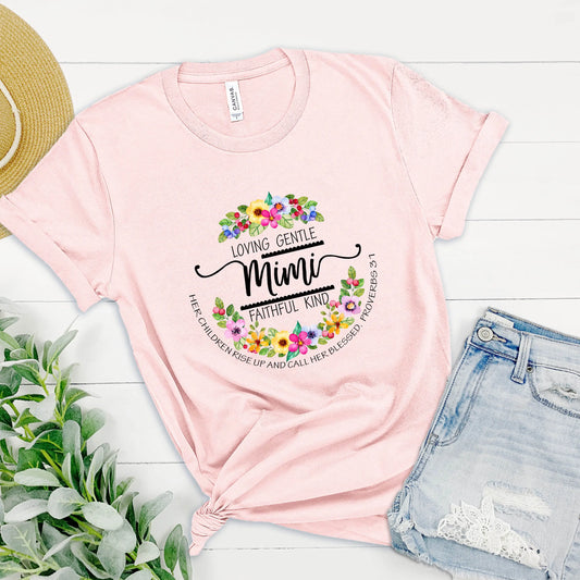 Mimi Floral Scripture Jersey Short Sleeve Tee Printify