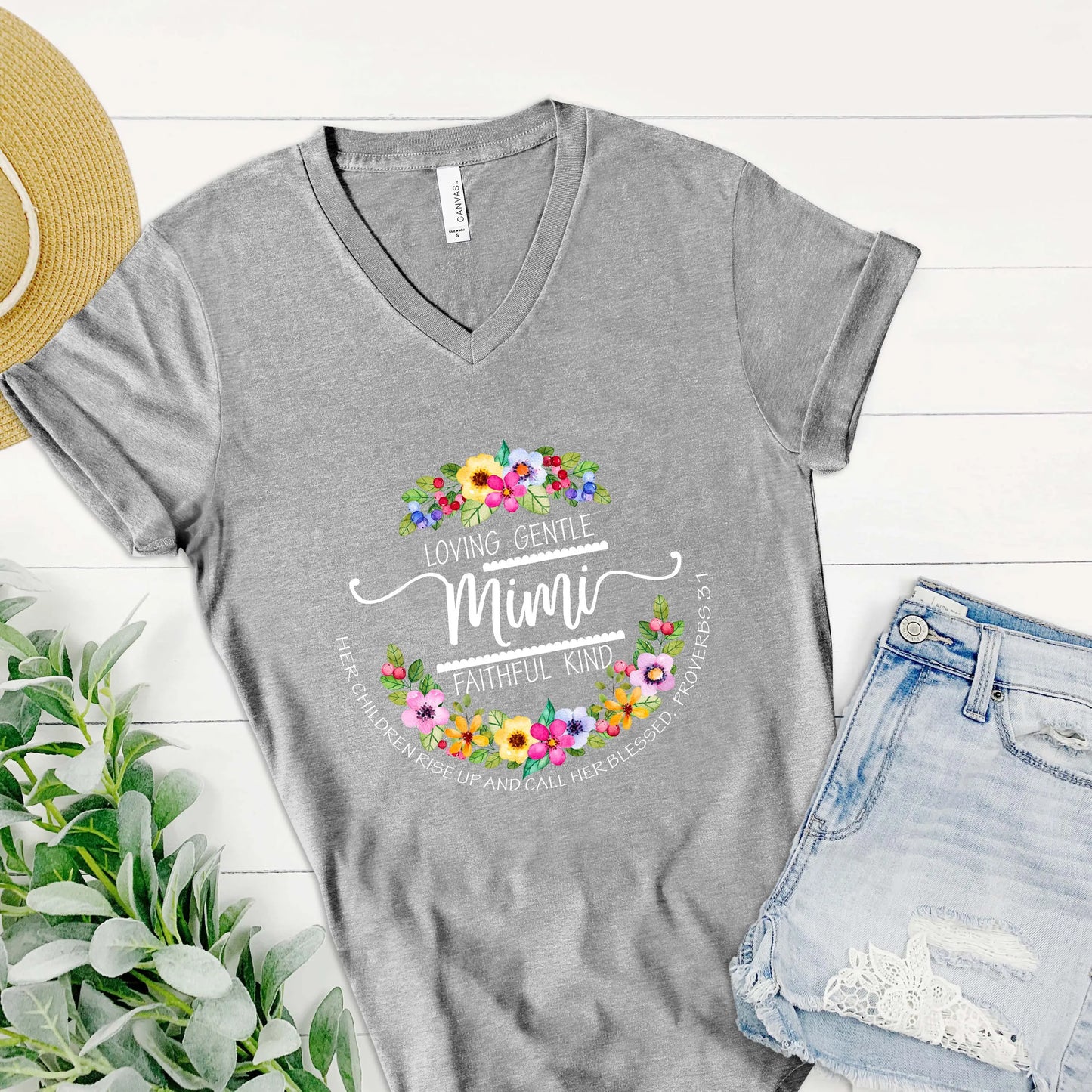 Mimi Jersey Short Sleeve V-Neck Tee Printify