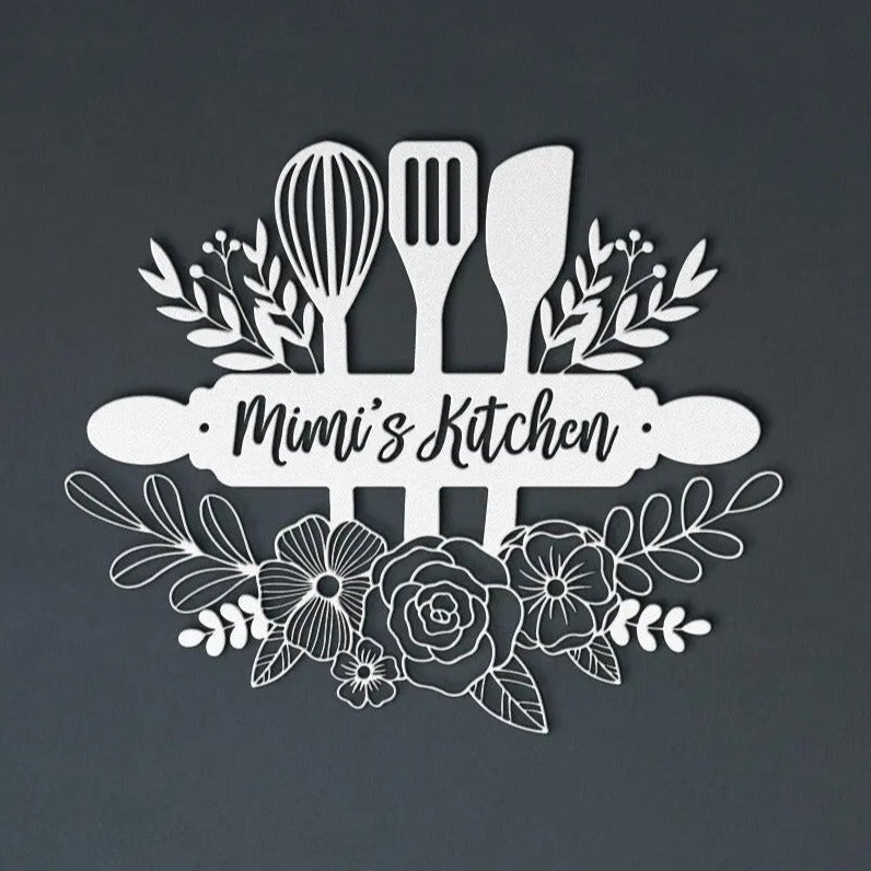 Mimi's Kitchen Metal Sign, Cute Kitchen Sign, Personalized Kitchen Sign teelaunch
