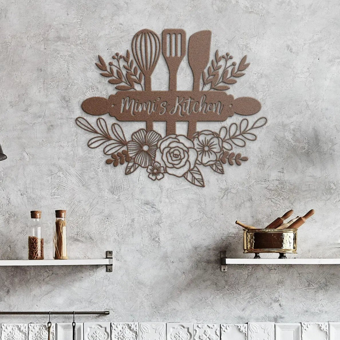 Mimi's Kitchen Metal Sign, Cute Kitchen Sign, Personalized Kitchen Sign teelaunch