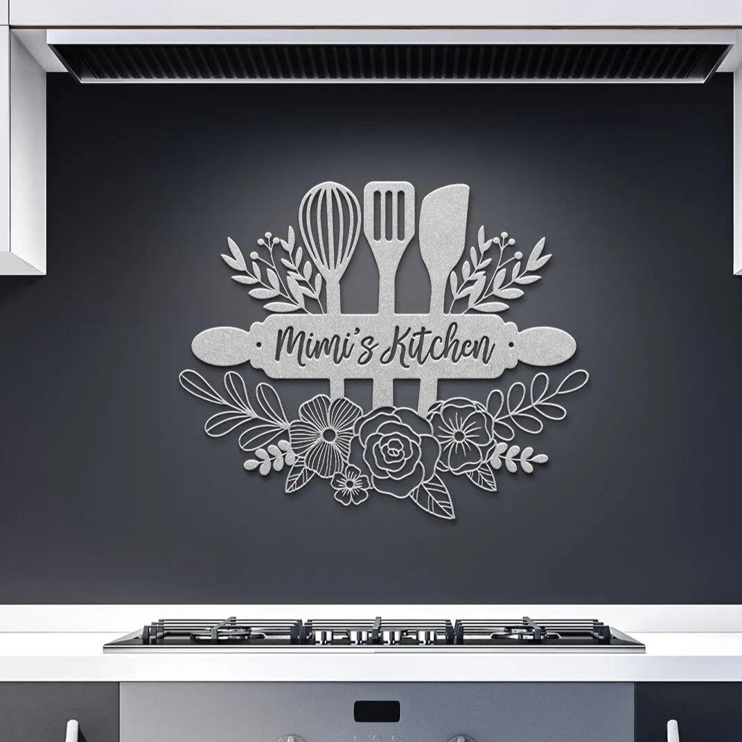 Mimi's Kitchen Metal Sign, Cute Kitchen Sign, Personalized Kitchen Sign teelaunch