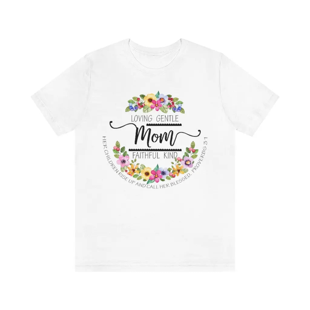 Mom Floral Scripture Jersey Short Sleeve Tee Printify