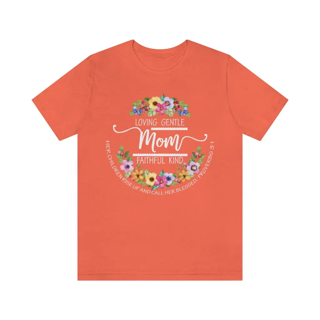 Mom Floral Scripture Jersey Short Sleeve Tee Printify