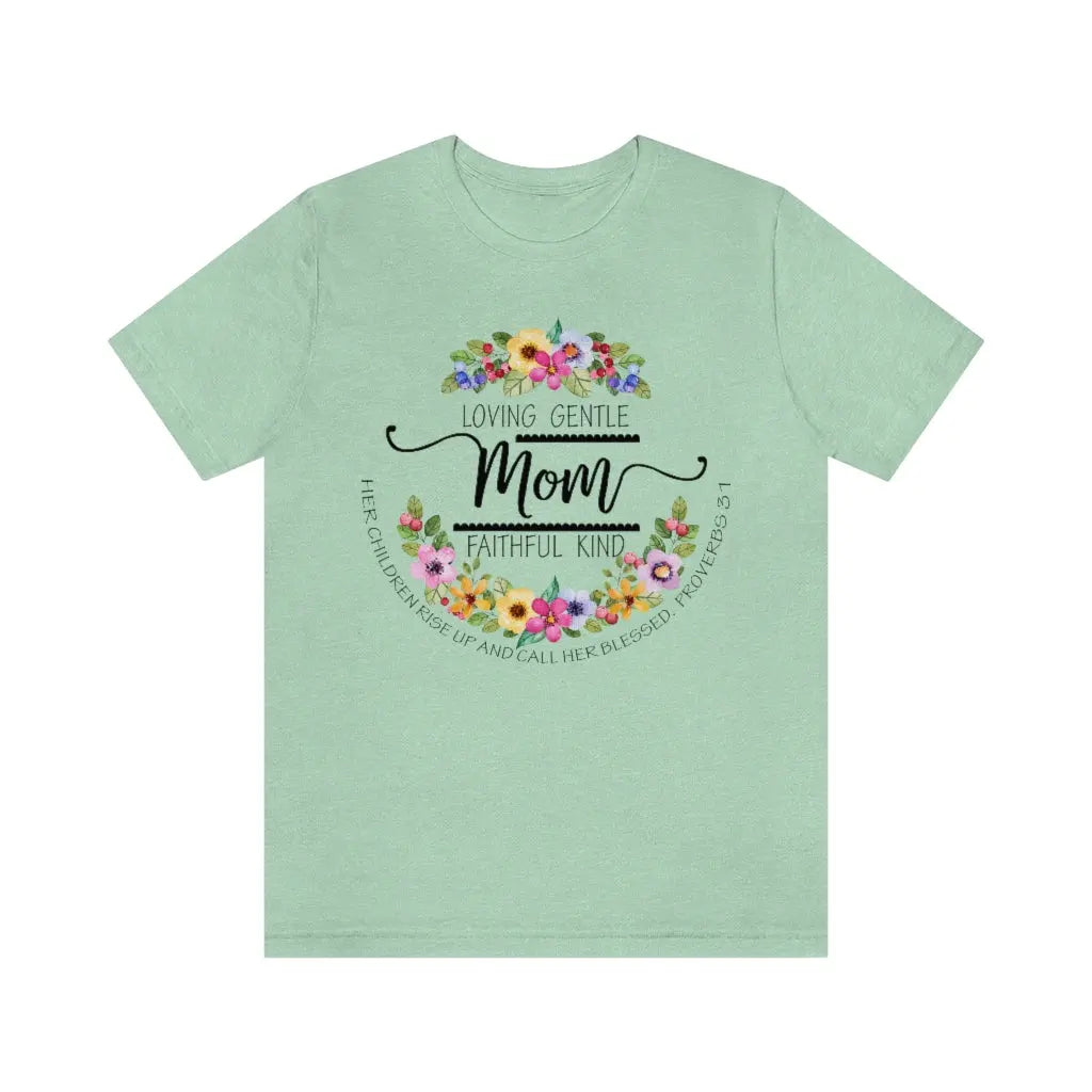 Mom Floral Scripture Jersey Short Sleeve Tee Printify