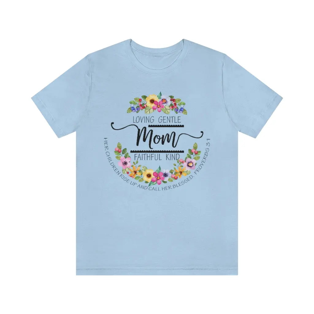 Mom Floral Scripture Jersey Short Sleeve Tee Printify