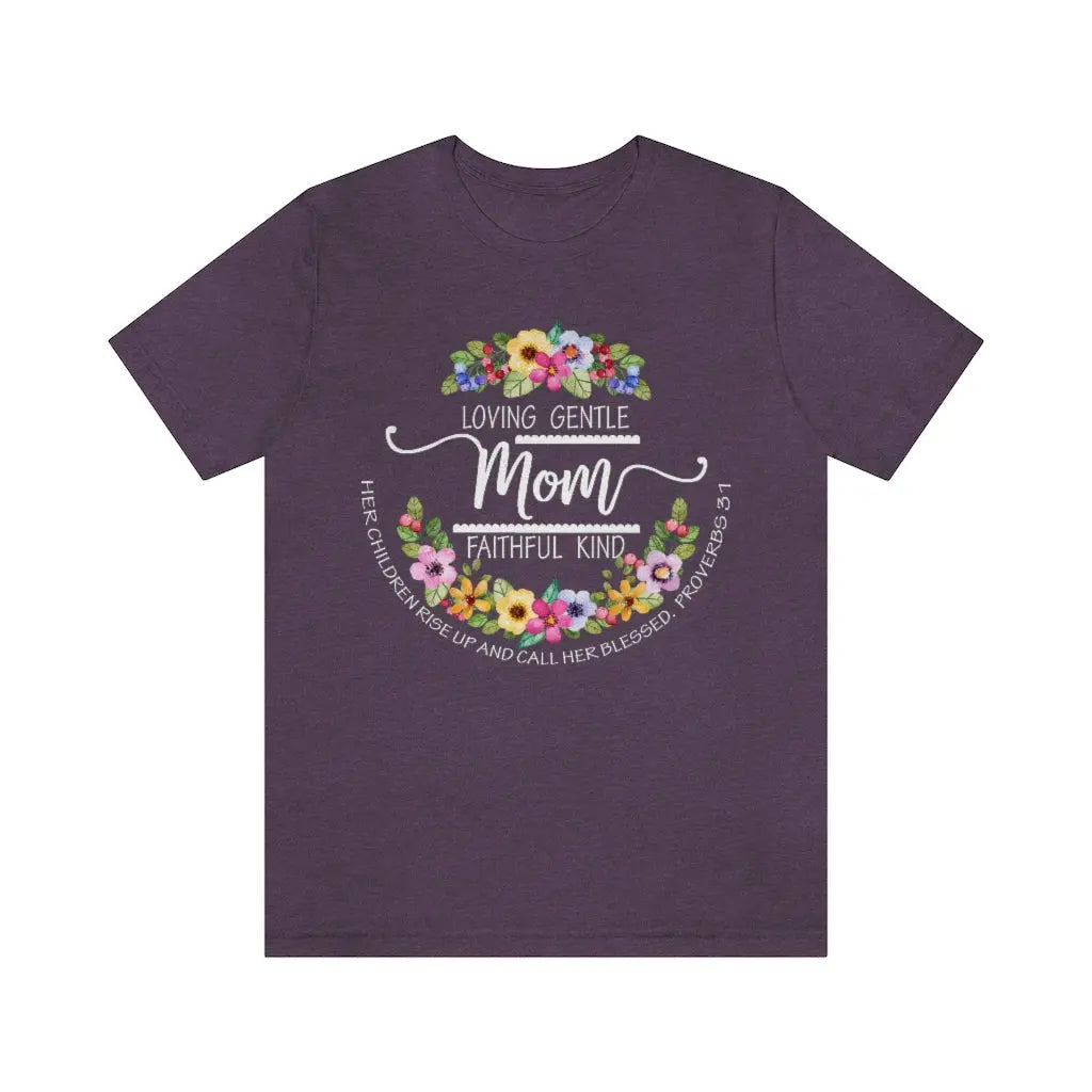 Mom Floral Scripture Jersey Short Sleeve Tee Printify