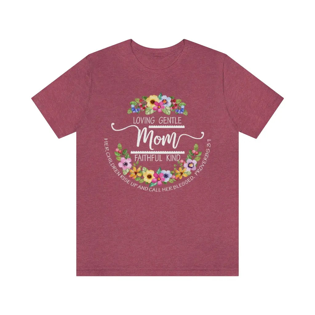 Mom Floral Scripture Jersey Short Sleeve Tee Printify