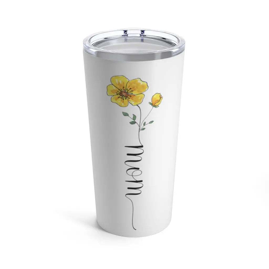 Mom floral Tumbler 20oz - Yellow Wildflower Printify