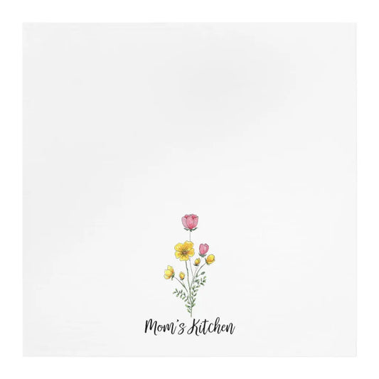 Mom's Kitchen Wildflowers Tea Towel - Personalized Printify