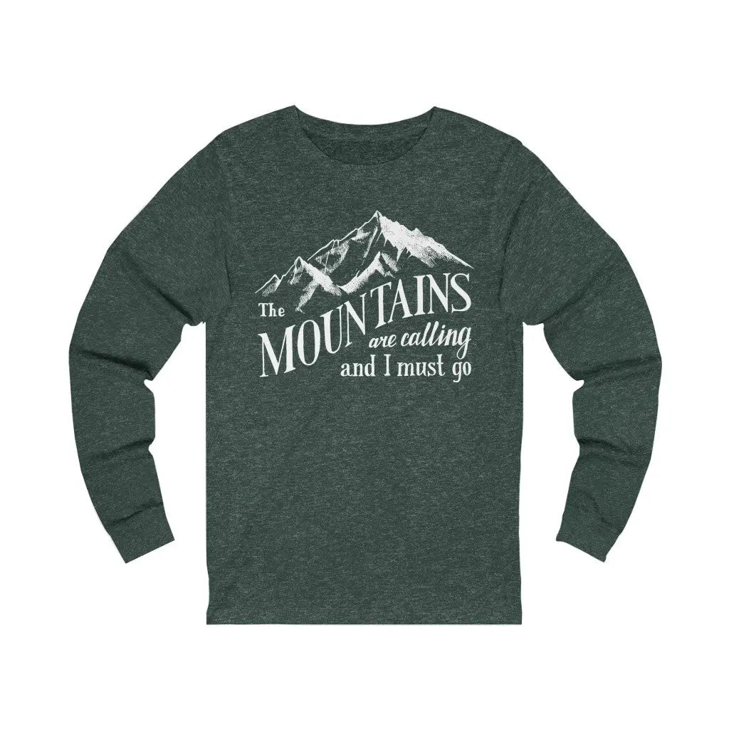Mountains Are Calling Unisex Jersey Long Sleeve Tee, Hiker, Climber, Adventurer, Nature Lover Gift Printify