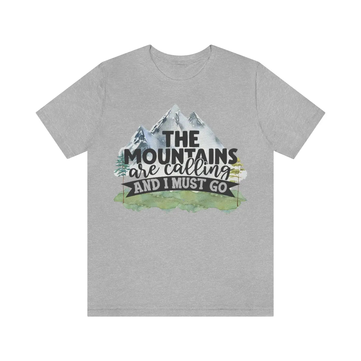 Mountains are Calling Unisex Jersey Short Sleeve Tee, Hiker, Adventurer, Nature Lover Gift Printify