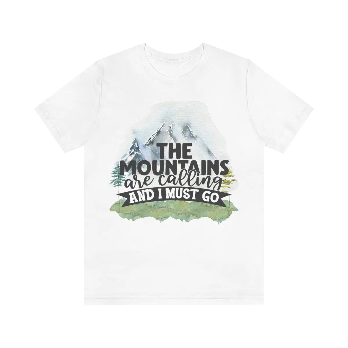 Mountains are Calling Unisex Jersey Short Sleeve Tee, Hiker, Adventurer, Nature Lover Gift Printify