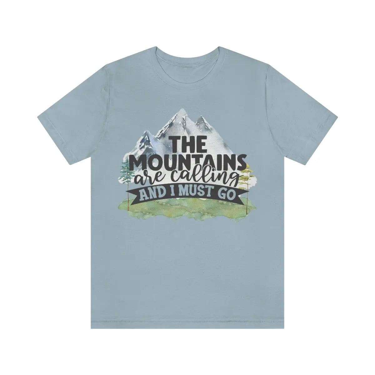 Mountains are Calling Unisex Jersey Short Sleeve Tee, Hiker, Adventurer, Nature Lover Gift Printify