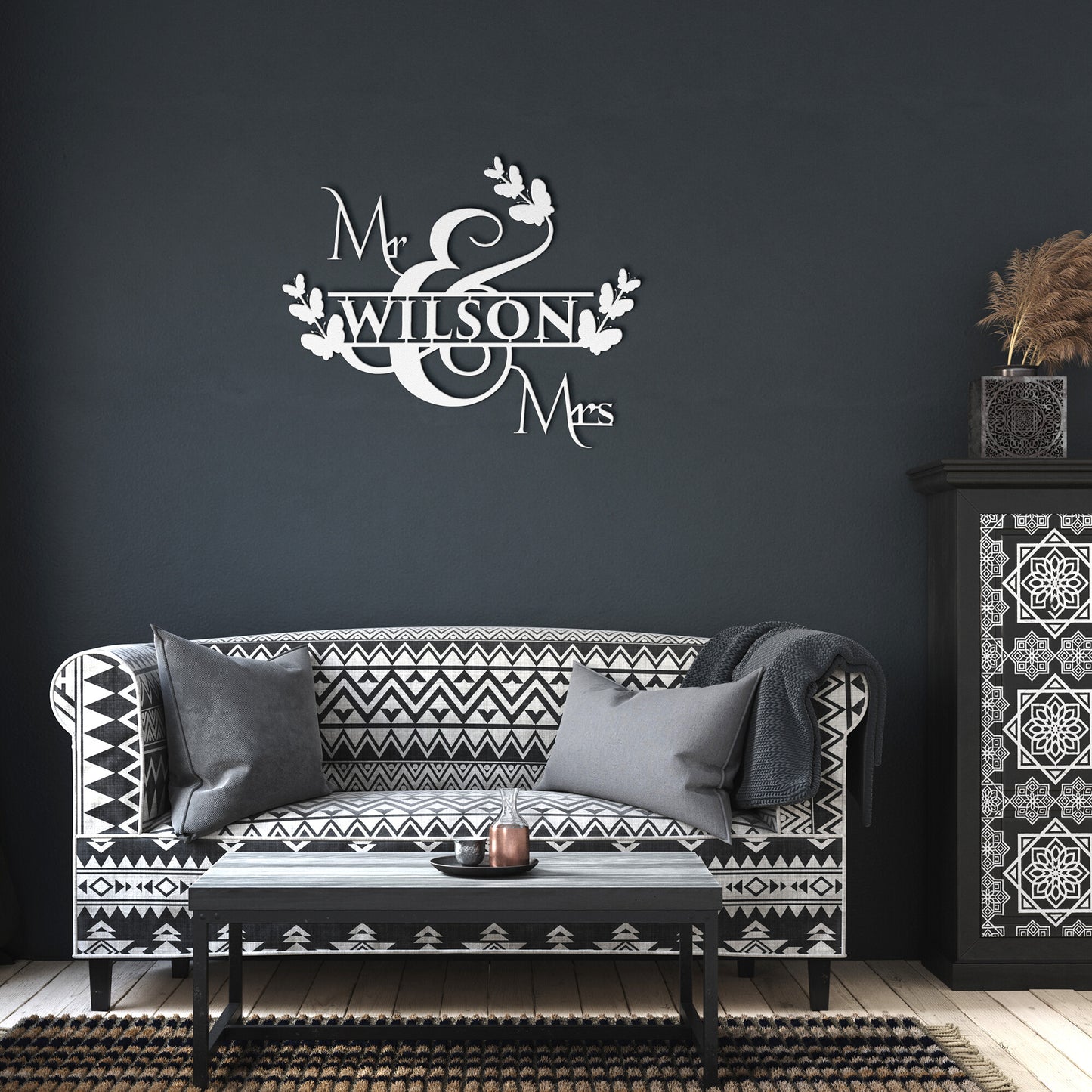 Mr and Mrs Wedding Name Metal Sign, Custom Metal Sign, Personalized Name Metal Sign - Amazing Faith Designs