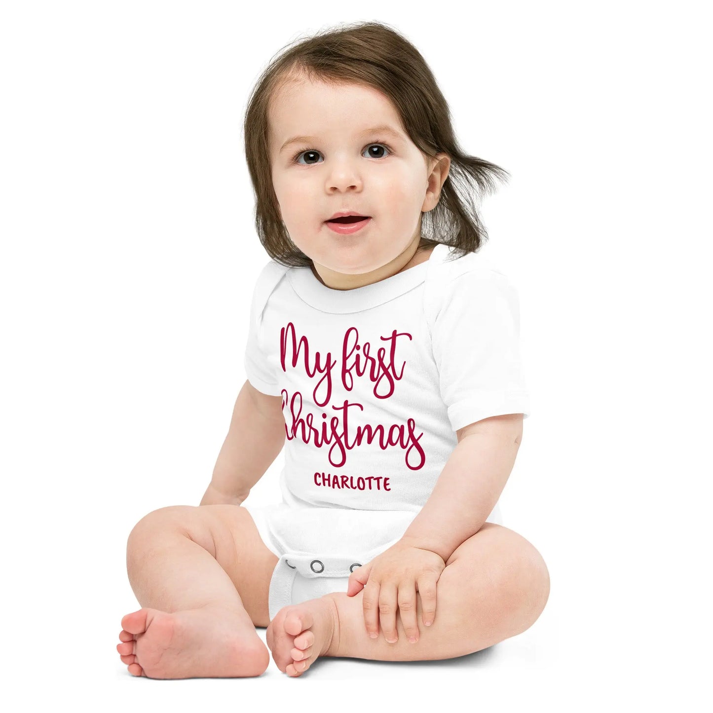 My First Christmas Personalized Baby onesie Amazing Faith Designs