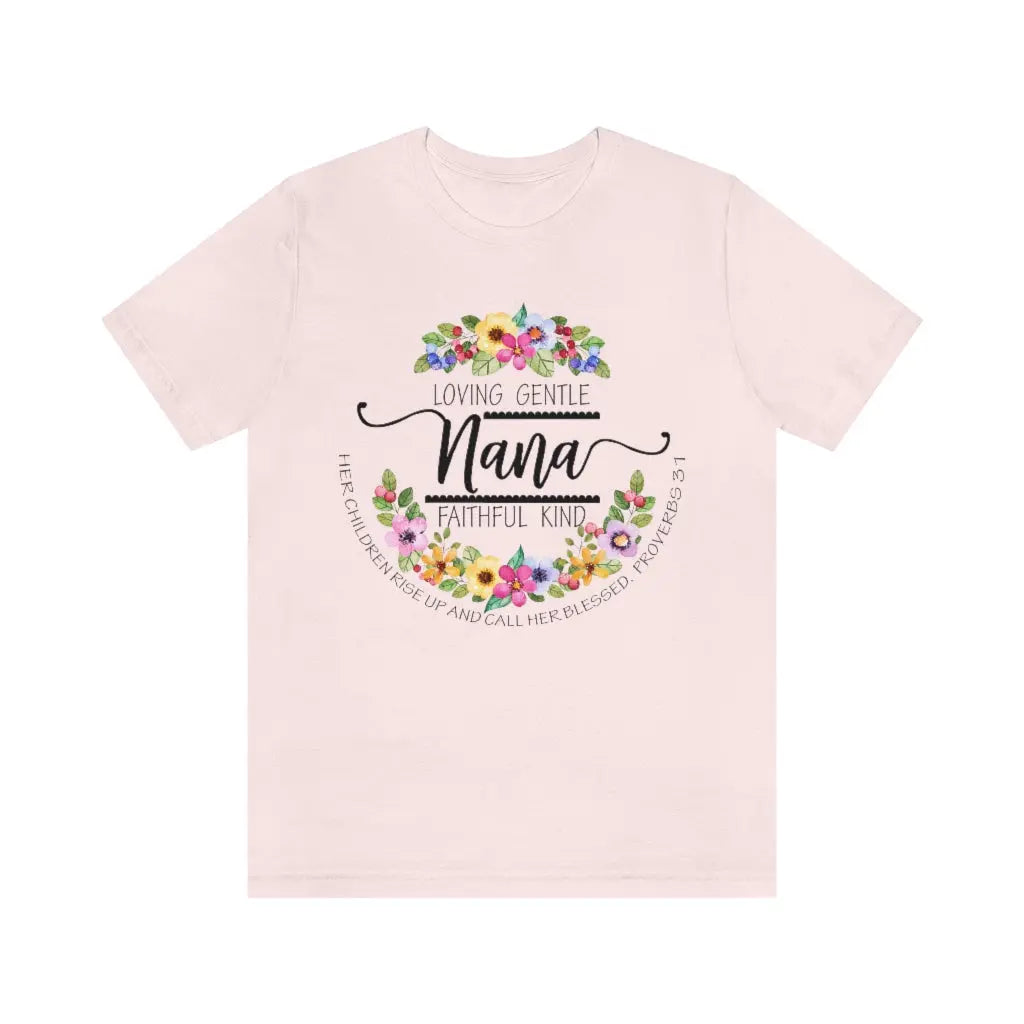 Nana Floral Scripture Short Sleeve Tee Printify