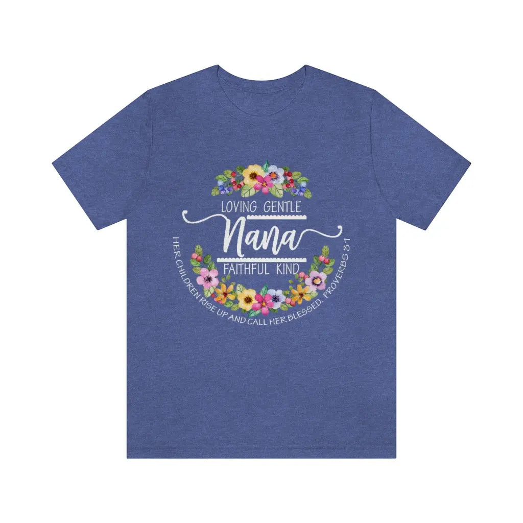 Nana Floral Scripture Short Sleeve Tee Printify