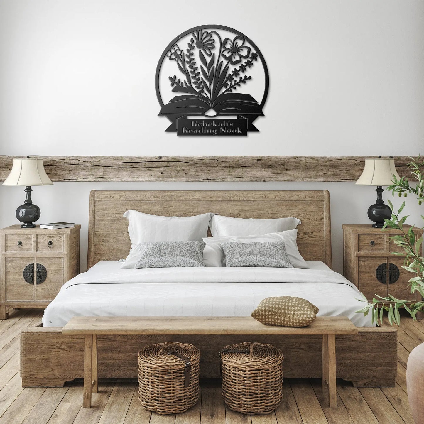Nana's Reading Nook Metal Sign | Mimi, Grammy, Gigi, Custom Name Book Lover's Sign teelaunch