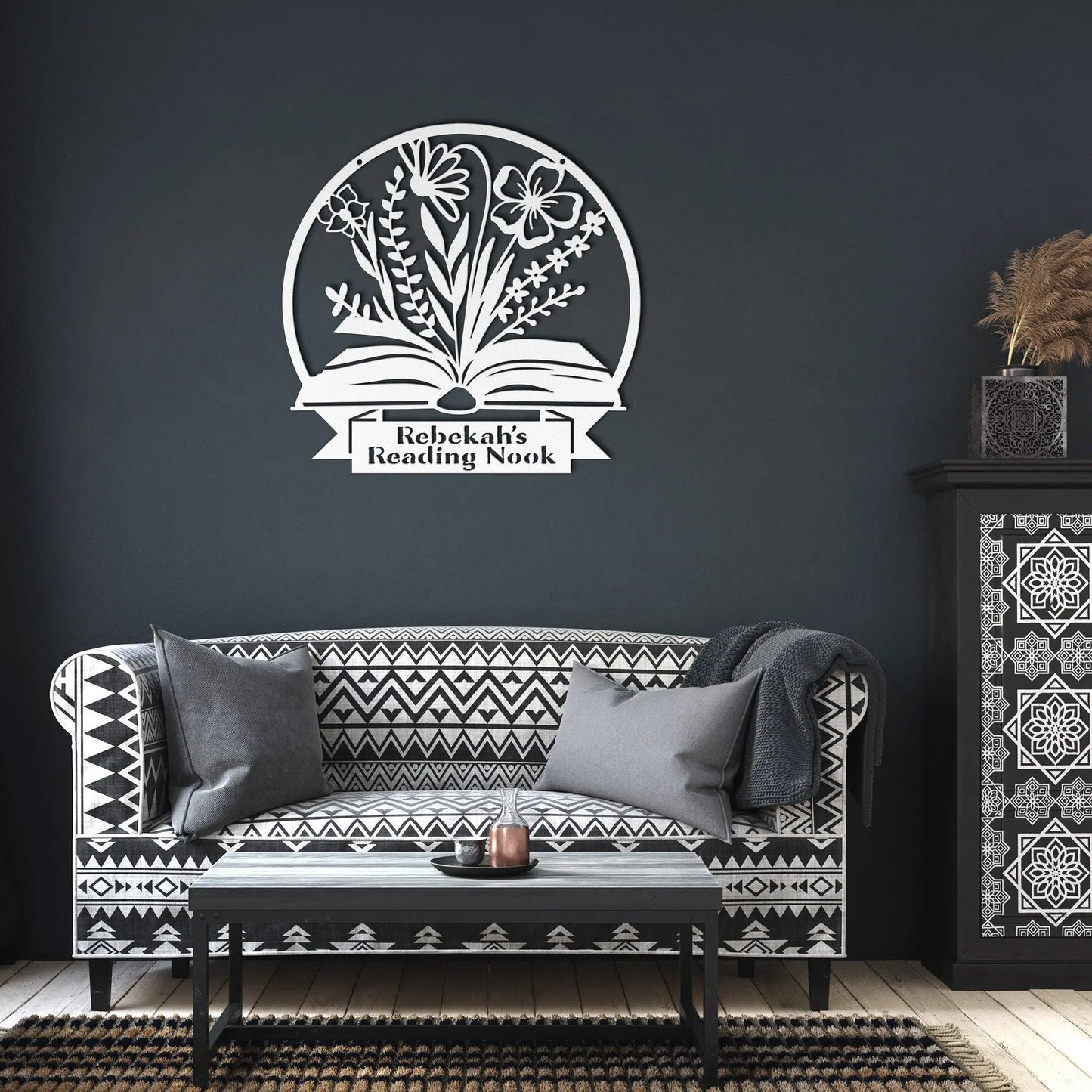 Nana's Reading Nook Metal Sign | Mimi, Grammy, Gigi, Custom Name Book Lover's Sign teelaunch