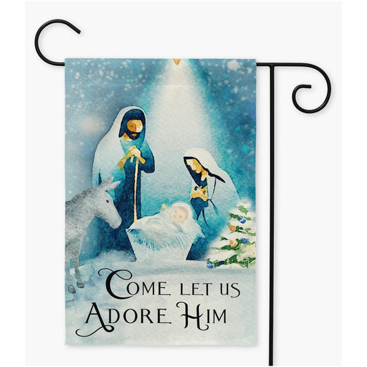 Nativity Christmas Garden Flag, Manger Scene Garden Flag Amazing Faith Designs