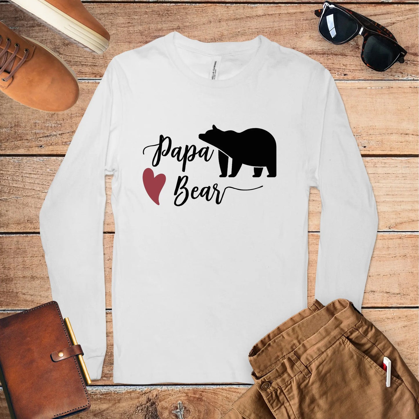Papa Bear Jersey Long Sleeve Tee Printify