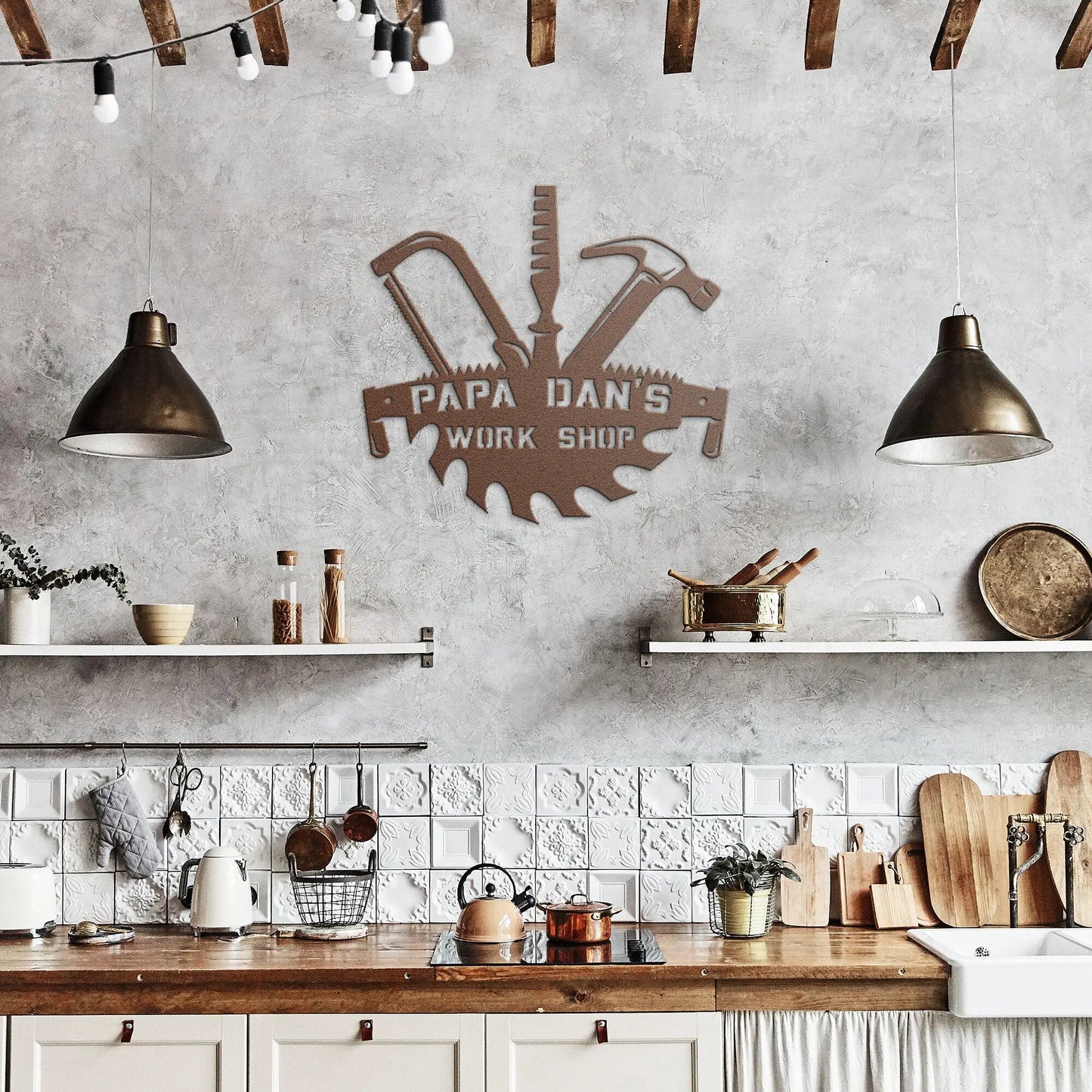 Papas Workshop Metal Sign, Fathers Day Gift, Garage Sign, Gift for Papa, Gift for Grandpa, Gift for Dad, Personalized Carpenter Sign, Woodworking Gift teelaunch