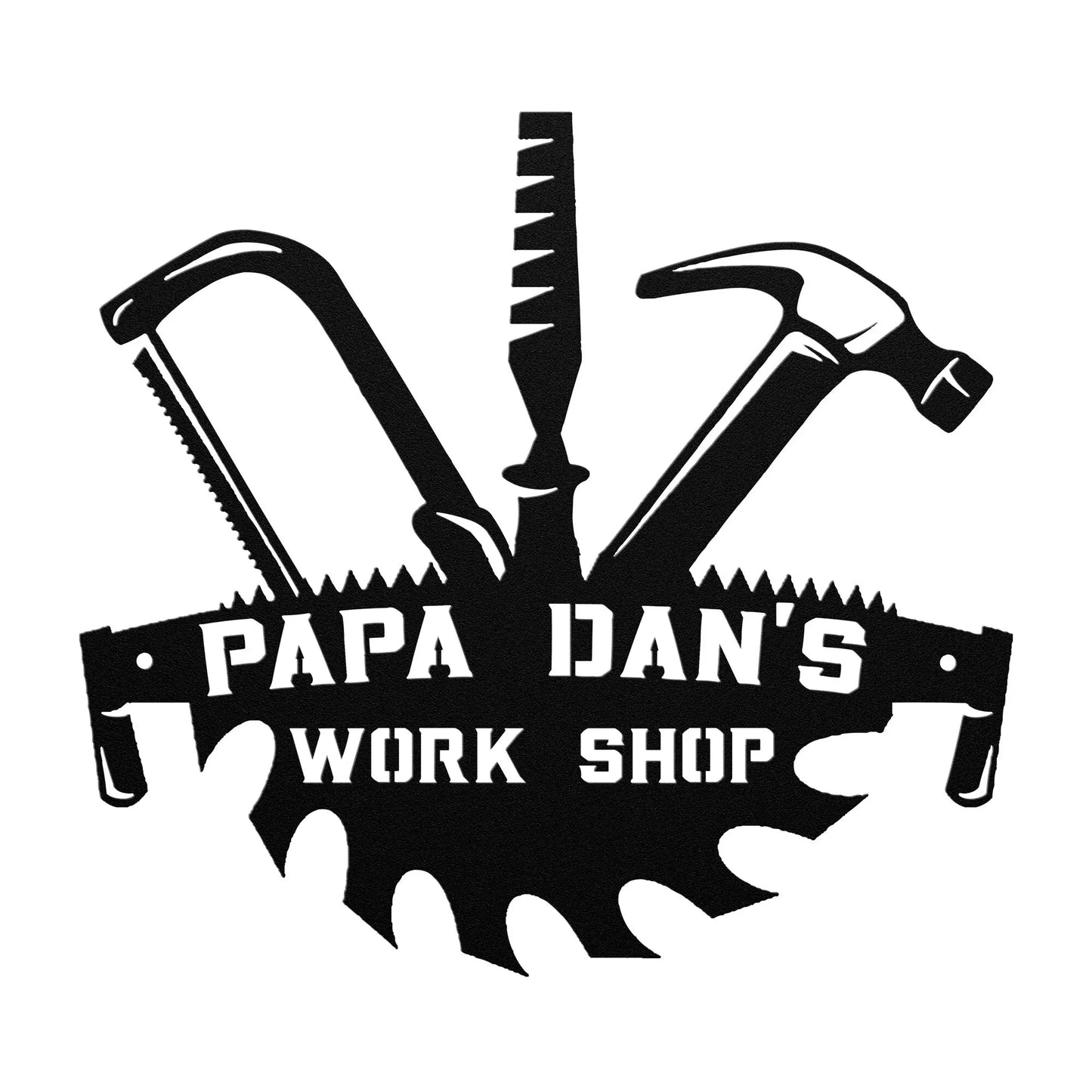Papas Workshop Metal Sign, Fathers Day Gift, Garage Sign, Gift for Papa, Gift for Grandpa, Gift for Dad, Personalized Carpenter Sign, Woodworking Gift teelaunch