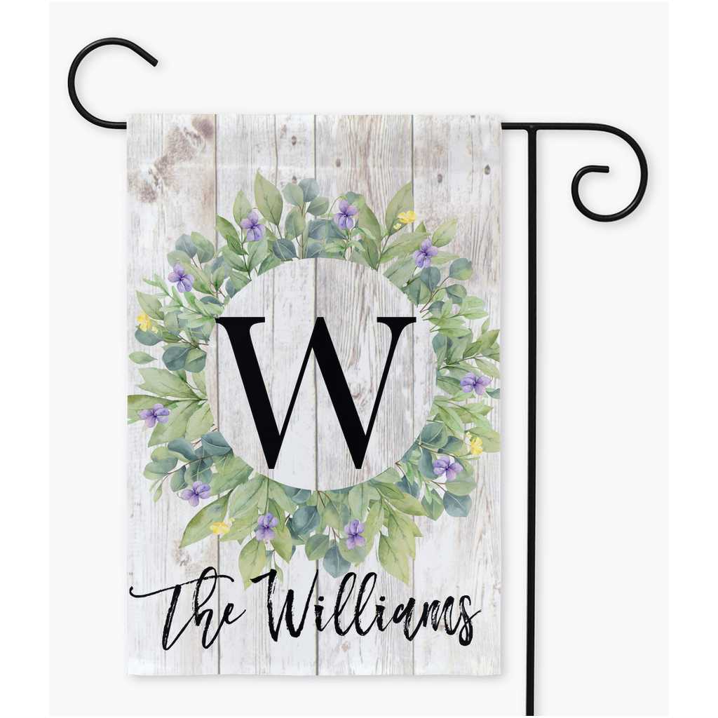 Personalized Wreath Family Name Garden Flag Amazing Faith Designs