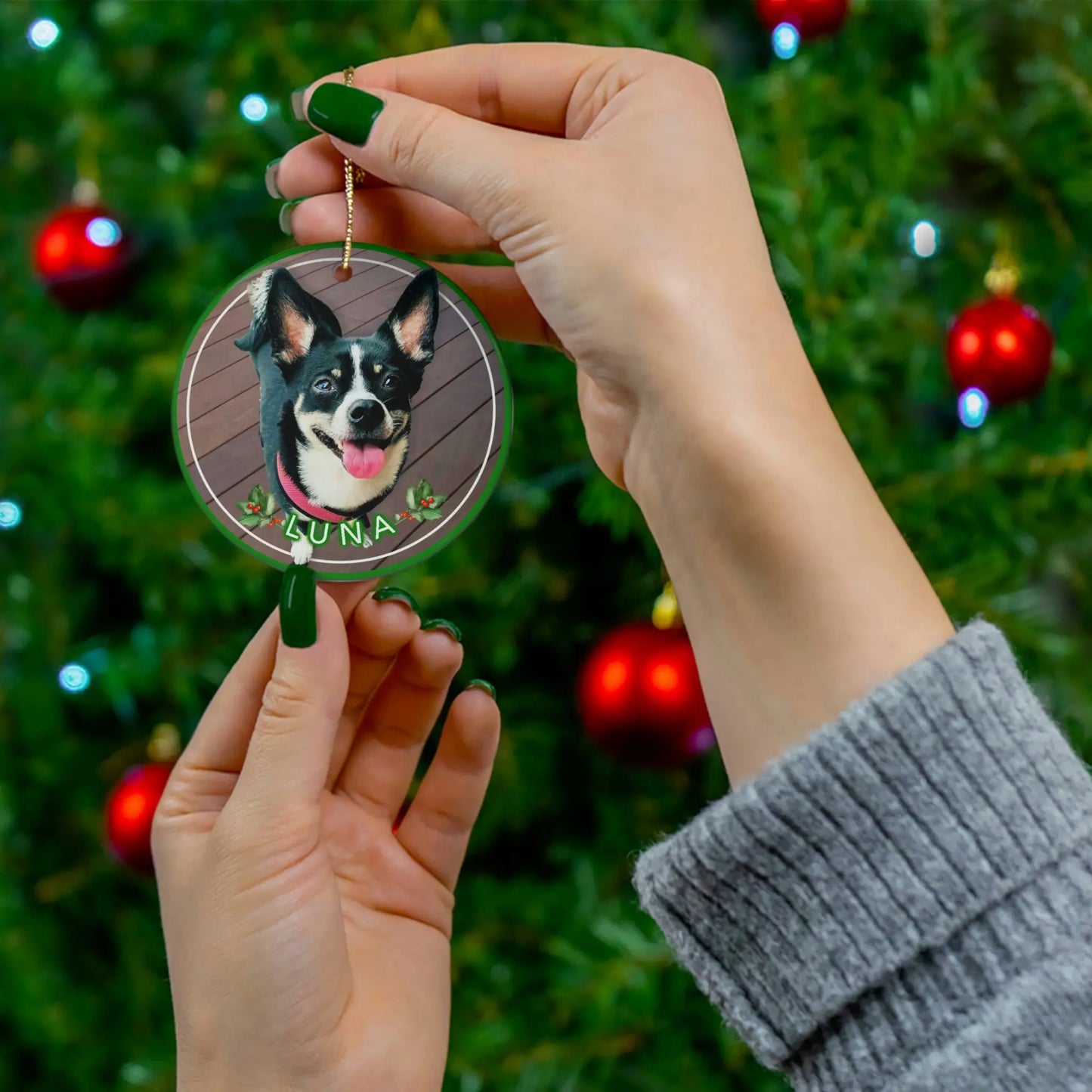 Pet Photo Christmas Ornament Printify