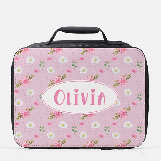 Pink Flower Lunch Box (Insulated) - Personalized Amazing Faith Designs