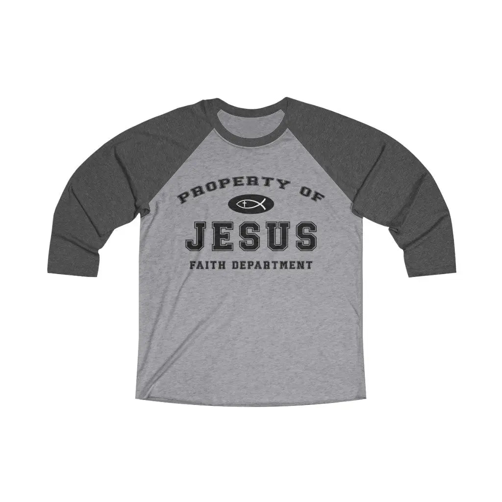 Property of Jesus Unisex Tri-Blend 3\4 Raglan Tee | Father's Day T-shirt Printify