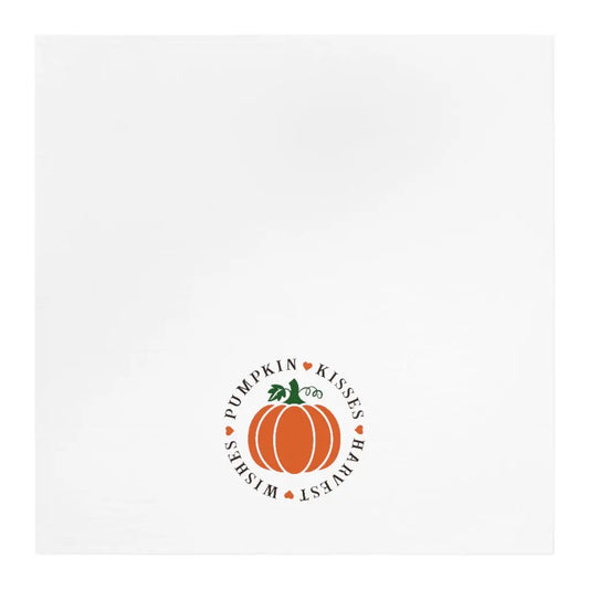 Pumpkin Kisses Harvest Wishes Tea Towel, Fall Kitchen Towel, October, Halloween, Pumpkin Dish Towel, Cute Autumn Kitchen Towel Printify