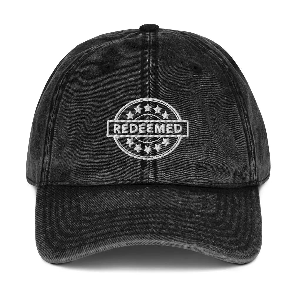 Redeemed Vintage Denim Cap Amazing Faith Designs