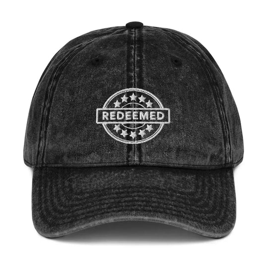 Redeemed Vintage Denim Cap Amazing Faith Designs