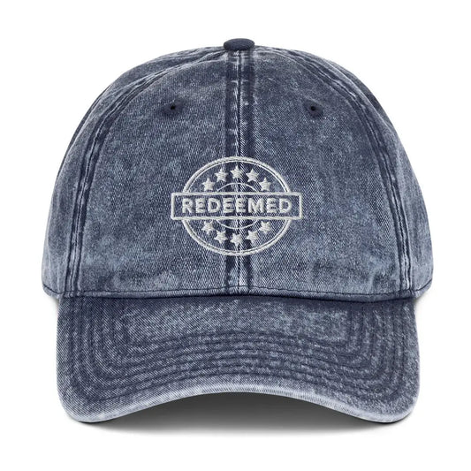 Redeemed Vintage Denim Cap Amazing Faith Designs