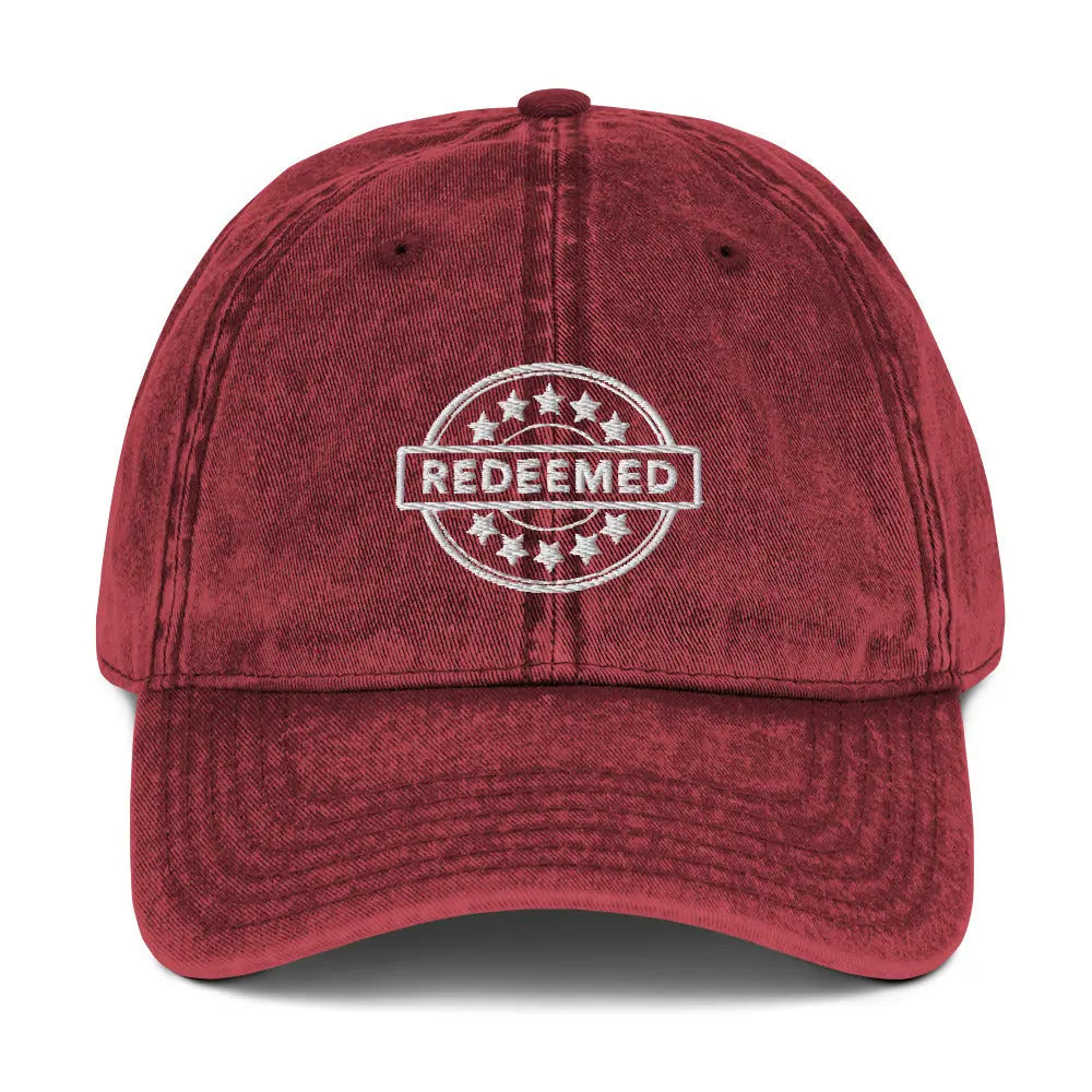 Redeemed Vintage Denim Cap Amazing Faith Designs