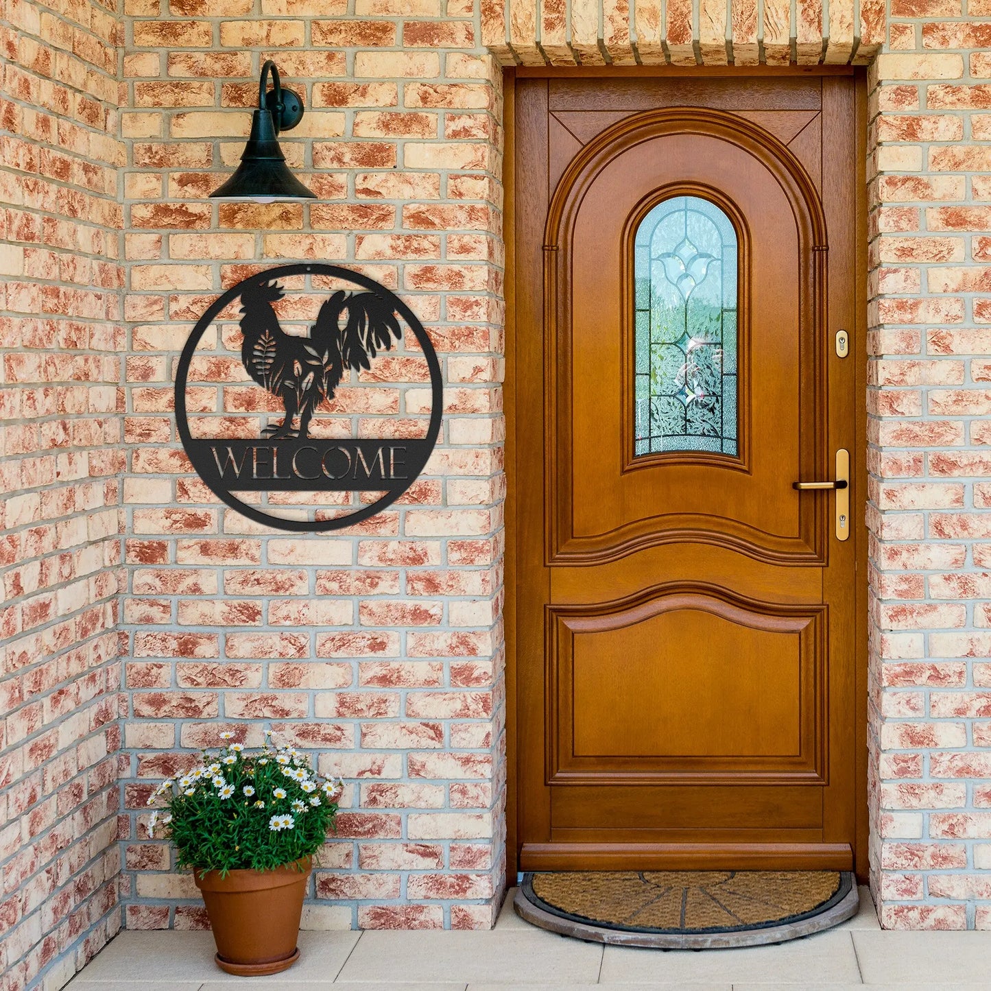 Rooster Chicken Welcome Metal Sign Art Metal Wall Art | Craftsman Metal | Custom Name Sign teelaunch
